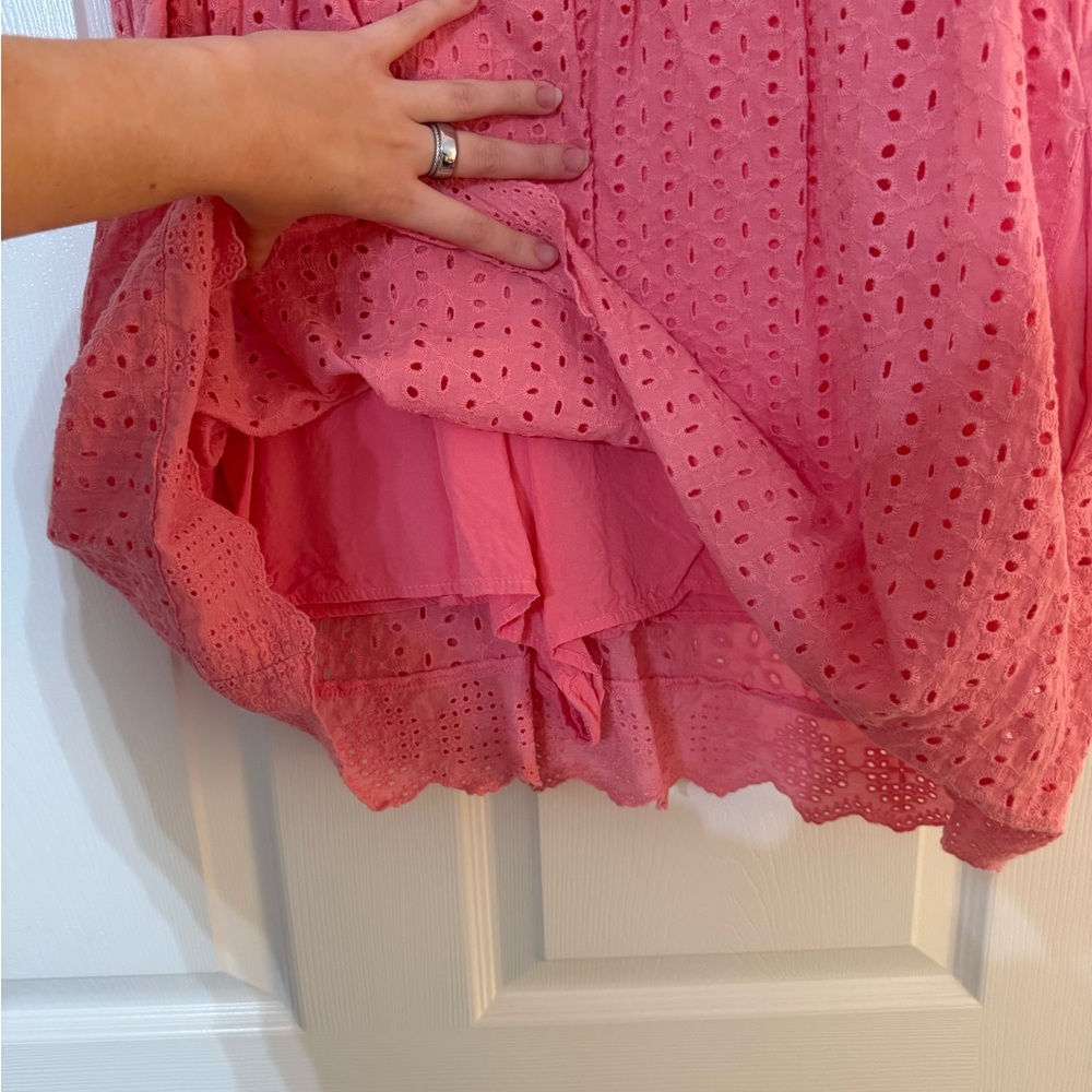Pink Eyelet Ruffle romper - Picture 3 of 6